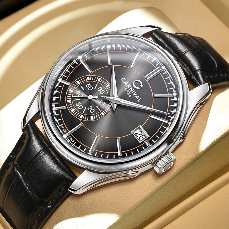 Luxury Watch Second Hand - KARNAVAL Gri Kadran Otomatik Saat Yüksek