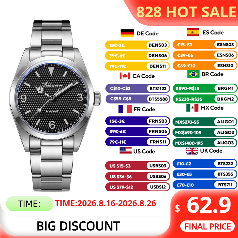 Luxury Watch Second Hand - ADDIESDIVE Kadın Saati Yeni Lüks 36mm