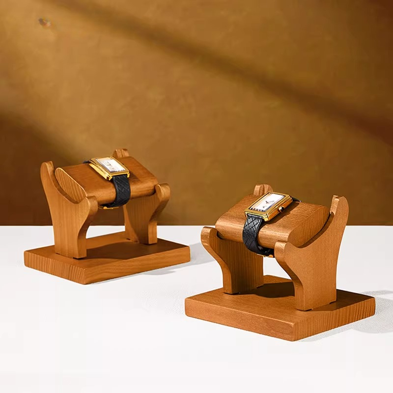 Luxury Watch Stand - Lüks Masif Ahşap Saat Sergi Standı,