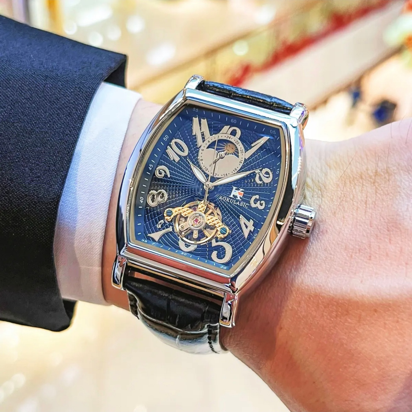 Lüks İş Döner Kasa Şeklinde Er - Luxury Watch Europe incelemesi ve fiyatı